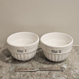 Mud Pie Dip's the Thing Stacked Dip Cups Ceramic